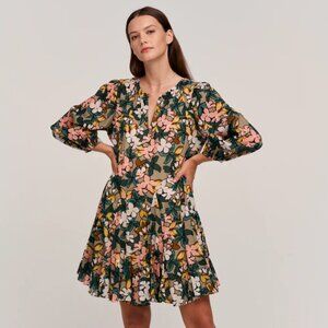 Velvet | Anthropology Keelin 100% Cotton Mini Floral‎ Sundress Dress in Daffodil